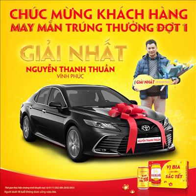 Chúc mừng khách hàng trúng giải đợt 1 - Chương trình khuyến mại 