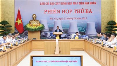 Thủ tướng chủ trì phiên họp thứ ba của Ban chỉ đạo xây dựng nhà máy điện hạt nhân