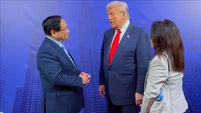 Thủ tướng Phạm Minh Chính gặp Tổng thống Hoa Kỳ Donald Trump