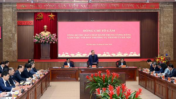Tổng Bí thư Tô Lâm làm việc với Hà Nội về quy hoạch tổng thể Thủ đô tầm nhìn 100 năm