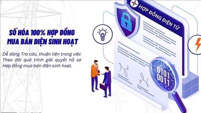 Hoàn thành số hóa 100% hợp đồng mua bán điện sinh hoạt