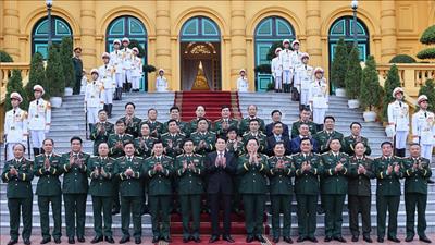 Chủ tịch nước Lương Cường chủ trì lễ trao quyết định thăng quân hàm Thượng tướng