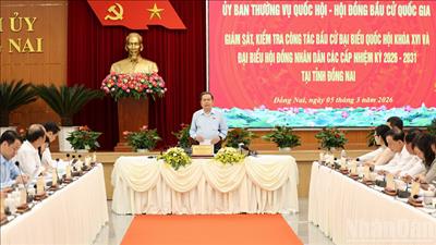 Chủ tịch Quốc hội Trần Thanh Mẫn kiểm tra công tác bầu cử tại Đồng Nai