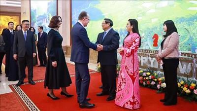 Thủ tướng Phạm Minh Chính chủ trì chiêu đãi Đoàn ngoại giao tại Việt Nam
