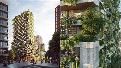 Tòa nhà phủ cây xanh tương đương 10.000 m2 rừng