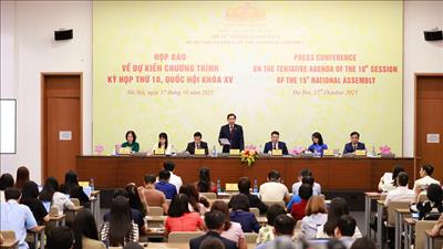Kỳ họp thứ 10, Quốc hội khóa XV sẽ khai mạc vào ngày 20/10