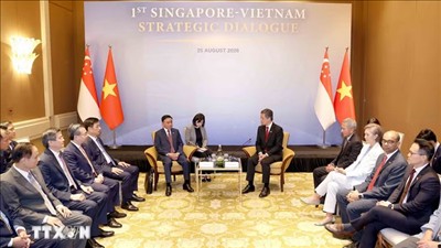 Lễ đón Thường trực Ban Bí thư Trần Cẩm Tú thăm chính thức Singapore
