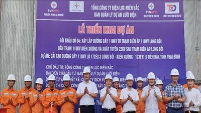 Triển khai dự án cải tạo đường dây 110kV Long Bối, Kiến Xương, Tiền Hải