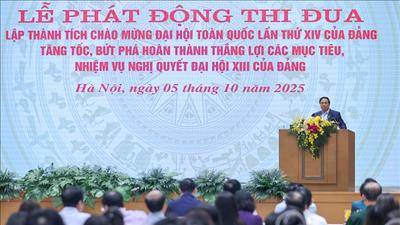Thủ tướng phát động đợt thi đua cao điểm lập thành tích chào mừng Đại hội XIV của Đảng