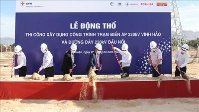Triển khai xây dựng trạm biến áp 220kV Vĩnh Hảo và đường dây đấu nối