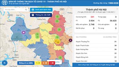 Ra mắt Bản đồ thông tin dịch tễ Covid-19 Hà Nội