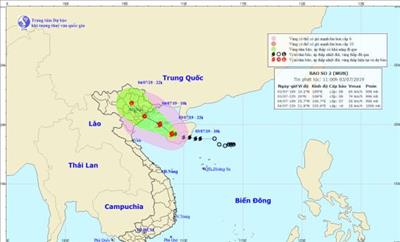 Bão số 2 di chuyển vào Bắc Bộ