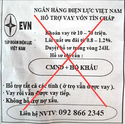 Xuất hiện hiện tượng giả mạo thương hiệu EVN để trục lợi