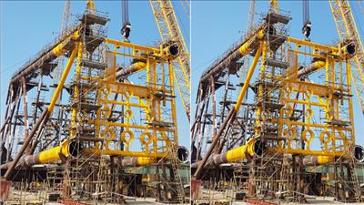 Lắp dựng thành công Panel Row A dự án giàn Đầu giếng BK-21, mỏ Bạch Hổ
